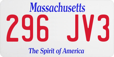 MA license plate 296JV3