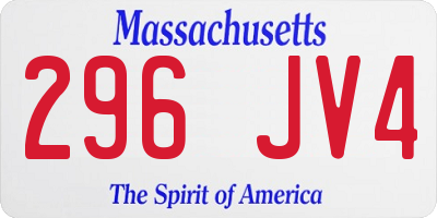 MA license plate 296JV4