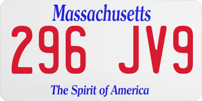 MA license plate 296JV9