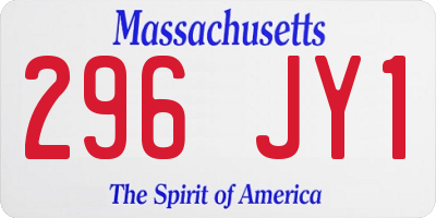 MA license plate 296JY1