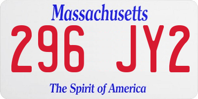 MA license plate 296JY2