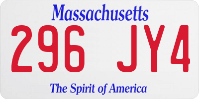 MA license plate 296JY4