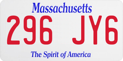 MA license plate 296JY6