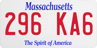 MA license plate 296KA6