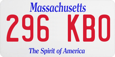 MA license plate 296KB0