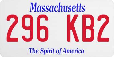 MA license plate 296KB2