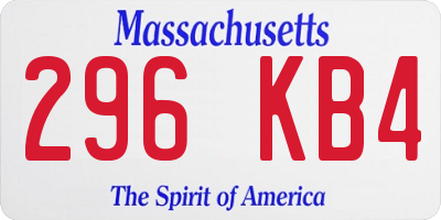 MA license plate 296KB4