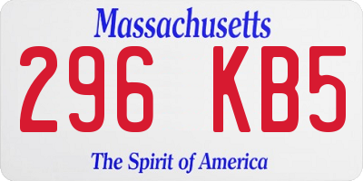 MA license plate 296KB5