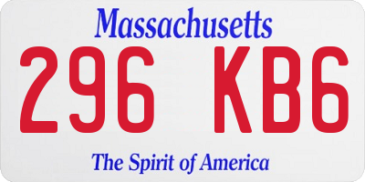 MA license plate 296KB6