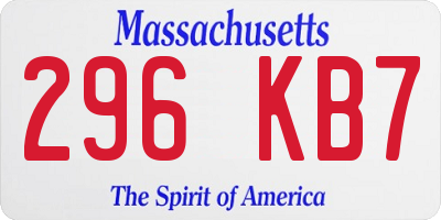 MA license plate 296KB7