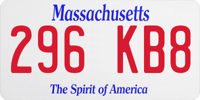 MA license plate 296KB8