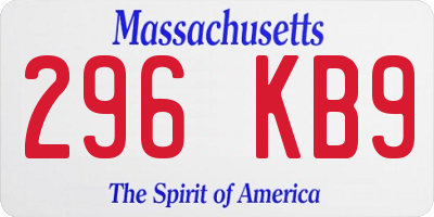MA license plate 296KB9
