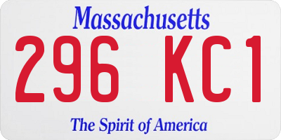 MA license plate 296KC1