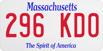 MA license plate 296KD0
