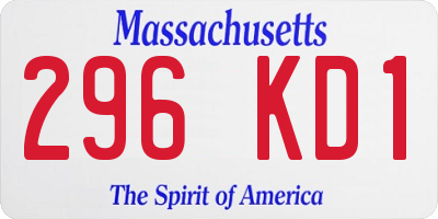MA license plate 296KD1