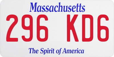 MA license plate 296KD6