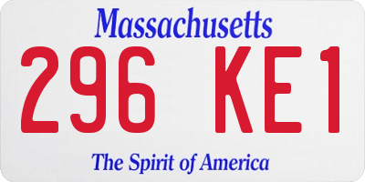 MA license plate 296KE1
