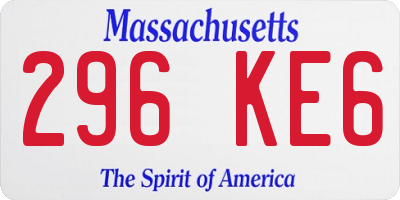MA license plate 296KE6