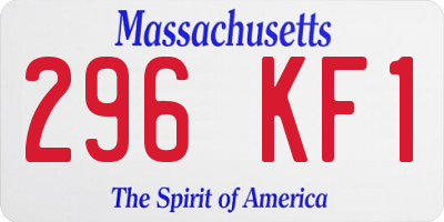 MA license plate 296KF1