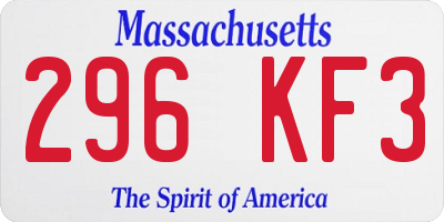 MA license plate 296KF3