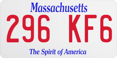 MA license plate 296KF6