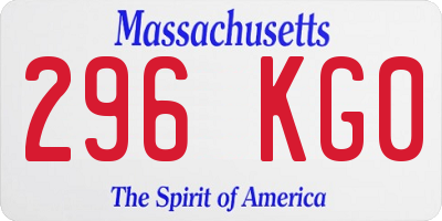 MA license plate 296KG0