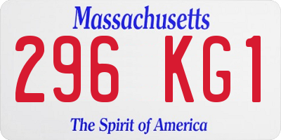 MA license plate 296KG1