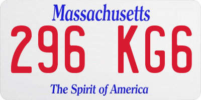 MA license plate 296KG6