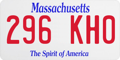 MA license plate 296KH0
