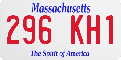 MA license plate 296KH1