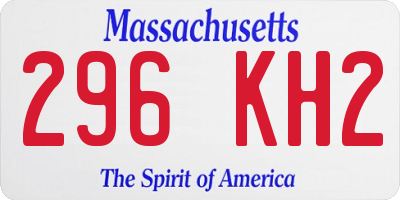 MA license plate 296KH2