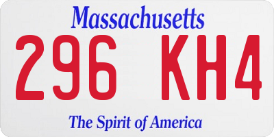 MA license plate 296KH4