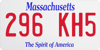 MA license plate 296KH5