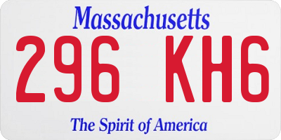 MA license plate 296KH6