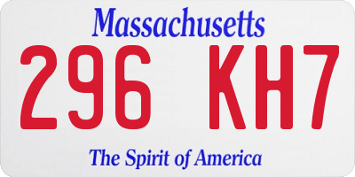 MA license plate 296KH7
