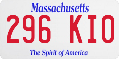 MA license plate 296KI0
