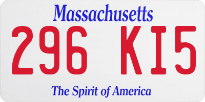 MA license plate 296KI5