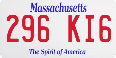 MA license plate 296KI6