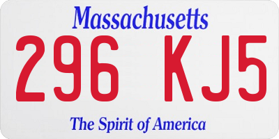 MA license plate 296KJ5