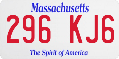 MA license plate 296KJ6
