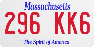 MA license plate 296KK6