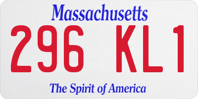 MA license plate 296KL1