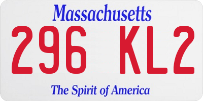 MA license plate 296KL2