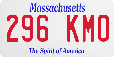 MA license plate 296KM0