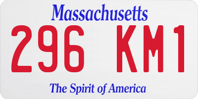 MA license plate 296KM1