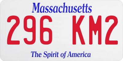 MA license plate 296KM2