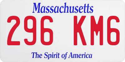 MA license plate 296KM6