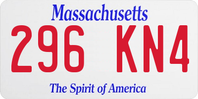 MA license plate 296KN4