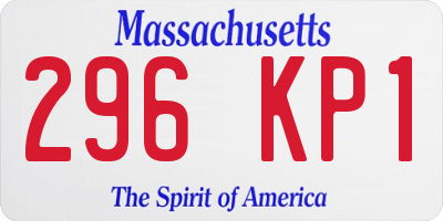 MA license plate 296KP1