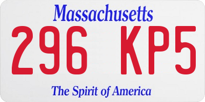 MA license plate 296KP5